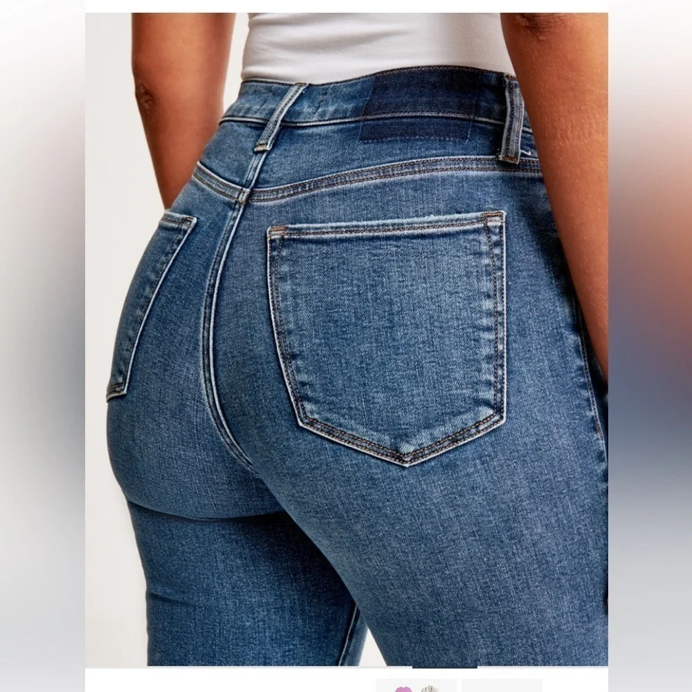 Abercrombie Curve Love High Rise Super Skinny Ankle Jean MEDIUM DESTROY, 31 LONG - Picture 6 of 16
